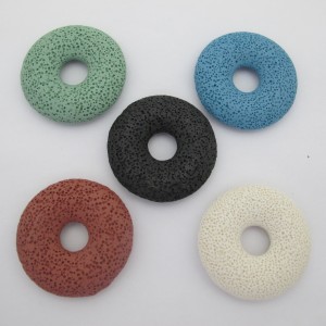 1 pcs lava stone pendant donut 50mm