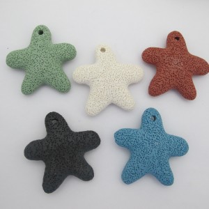 1 pcs lava stone pendant star 50x53mm