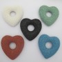 1 pcs lava stone heart pendant 50x53mm