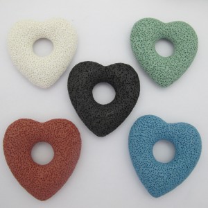 1 pcs lava stone heart pendant 50x53mm