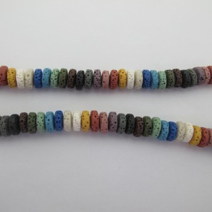 120 pcs Heishi lava stone 4x8mm