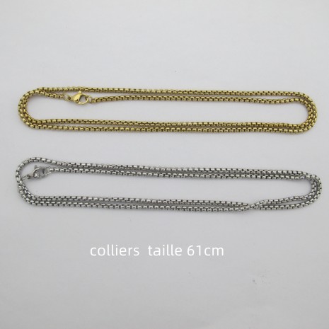 10 pcs colliers maille jaseron 3mm acier inoxydable