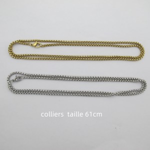 10 pcs colliers maille jaseron 3mm acier inoxydable