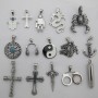 Pendentif argenté en acier inoxydable x1pcs