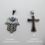 Pendentif argenté en acier inoxydable x1pcs