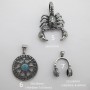 Pendentif argenté en acier inoxydable x1pcs