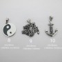Pendentif argenté en acier inoxydable x1pcs