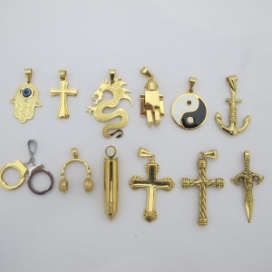 Pendentif doré en acier inoxydable x1pcs