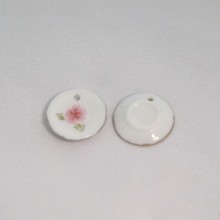 20 Ceramic Charms Pink Plate 18mm
