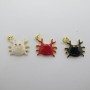 6 pcs Enameled crab pendant, gold-plated