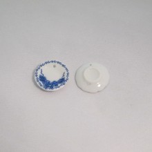 20 Ceramic Charms Blue Plate 21mm