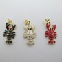 6 pcs Pendentif homard émaillé doré à l'or fin