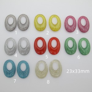 20 pcs Ovales pailletée acryliques