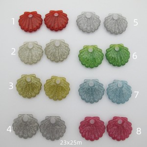 20 pcs coquillages pailletée acryliques