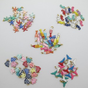 20 pcs enamelled stainless steel marine charms