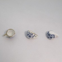 20 Breloques Petites tasses bleu Céramique 17x9mm