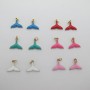 20 pcs Stainless steel enamelled mermaid tail charms