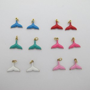 20 pcs Stainless steel enamelled mermaid tail charms
