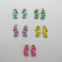 20 pcs Stainless steel enamelled seahorse charms