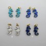 20 pcs Stainless steel enamelled seahorse charms