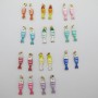 20 pcs stainless steel enamelled sardine charms