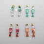 20 pcs stainless steel enamelled sardine charms