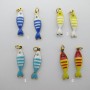 20 pcs stainless steel enamelled sardine charms