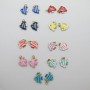 20 pcs breloques poisson papillon émaillé en acier inoxydable