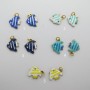 20 pcs breloques poisson papillon émaillé en acier inoxydable
