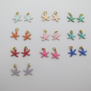 20 pcs starfish charms enamelled stainless steel
