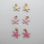 20 pcs breloques étoile de mer émaillé en acier inoxydable
