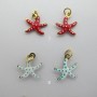 20 pcs breloques étoile de mer émaillé en acier inoxydable