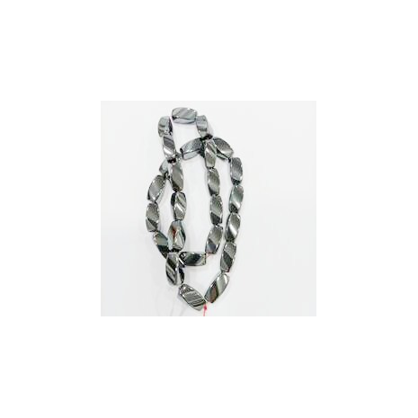Hematite Olives Twisted10x17mm - 40cm strand