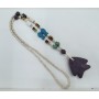 1 pcs pendentif pierre de lave poisson 53mm