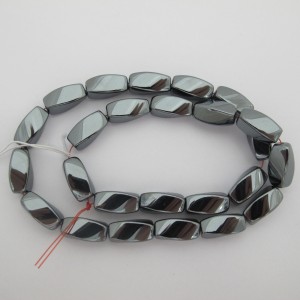 Hematite Olives Twisted10x17mm - 40cm strand