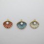 2 pcs Pendentif coquillage 16x16mm en inox doré