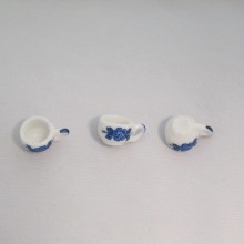 20 Charms Small blue ceramic cups 20x10mm