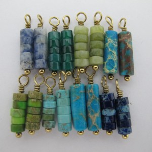 2 pcs Pendentif Pierre Acier Inoxydable