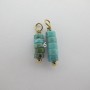 2 pcs Pendentif Pierre Acier Inoxydable