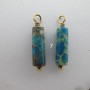 2 pcs Stainless Steel Stone Pendant