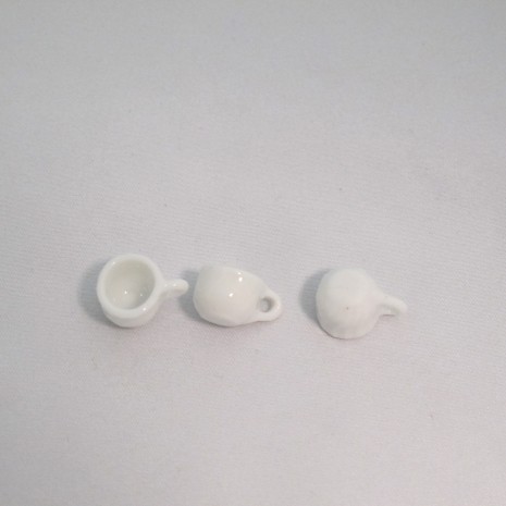 20 Breloques Petites tasses blanc Céramique 17x10mm