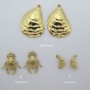 2 pcs Pendentif en inox doré