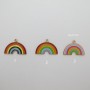 2 pcs Stainless steel enamel rainbow pendant, gold-plate