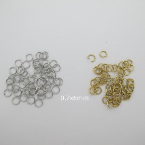 Open rings stainless steel 0.7x6mm