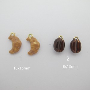 10 pcs Coffee croissant charms