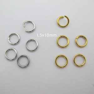 Anneaux ouverts 1.5x10mm acier inoxydable