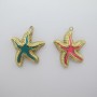 2 pcs Pendentif étoile de mer 21x24mm en inox doré