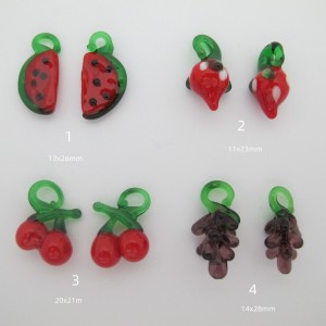 Glass fruit charms -20 pcs