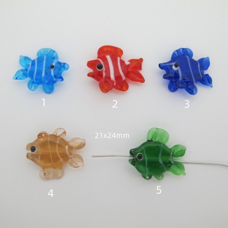 perles poisson en verre -10 pcs