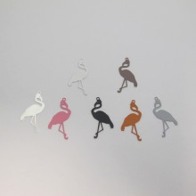 50 Estampes Flamant rose laser cut 27x14mm